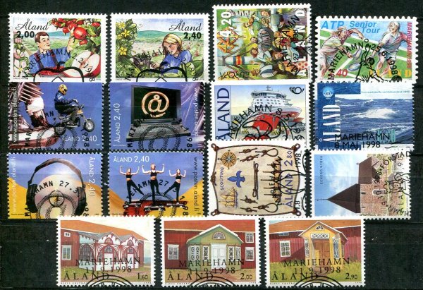 Åland 1998 komplet stemplet