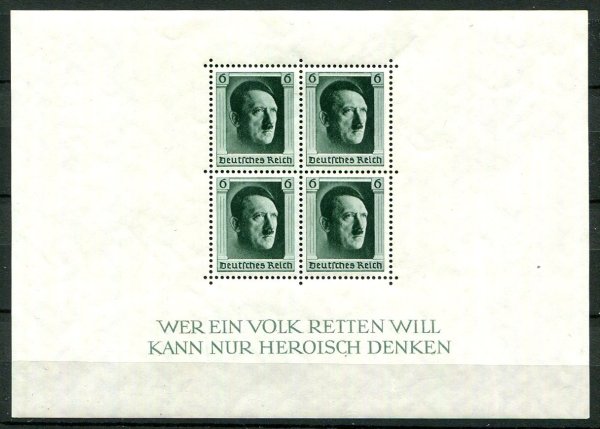 Tyske Rige Afa 641 Postfrisk Miniark