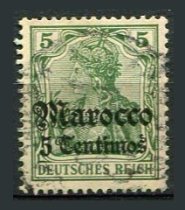 Tysk post i Marokko Afa 22 Stemplet