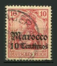 Tysk post i Marokko Afa 23 Stemplet