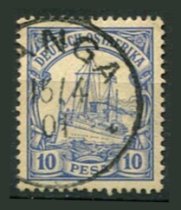 Tysk post i Østafrika Afa 14 Stemplet