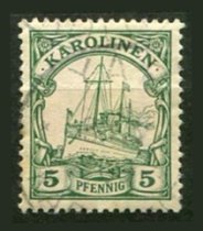 Tysk post i Karolinerne Afa 08 Stemplet