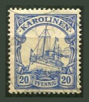 Tysk post i Karolinerne Afa 10 Stemplet