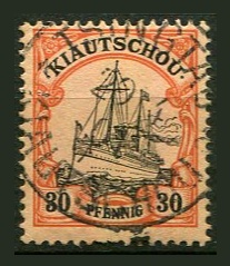 Tysk post i Kautchou Afa 10 Stemplet