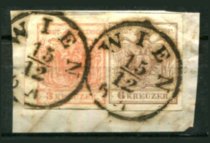 Østrig Afa 03 - 4 Stemplet på klip