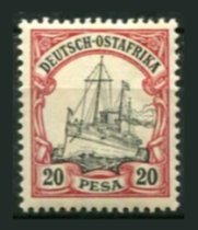 Tysk post i Østafrika Afa 16 Ustemplet