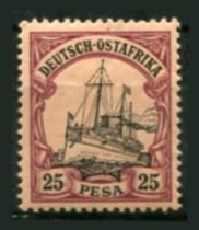 Tysk post i Østafrika Afa 17 Ustemplet