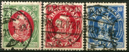 Danzig Afa 63 - 65 Stemplet