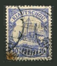 Tysk post i Kiautschou Afa 21 Stemplet