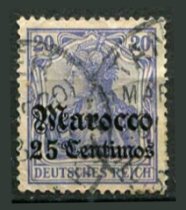 Tysk post i Marokko Afa 24 Stemplet