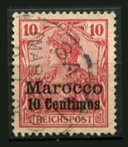 Tysk post i Marokko Afa 23 Stemplet