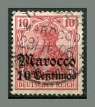 Tysk post i Marokko Afa 36 Stemplet