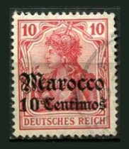 Tysk post i Marokko Afa 36 Stemplet